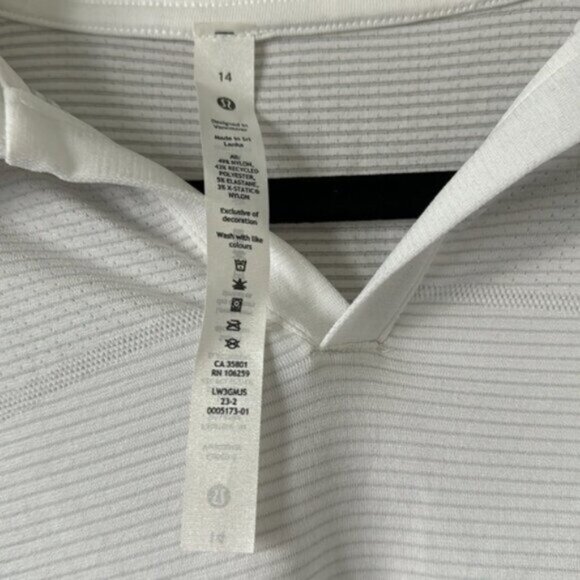 Lululemon Women White Swiftly Tech Relaxed-Fit Polo Shirt Plus Size 14 - Picture 5 of 11